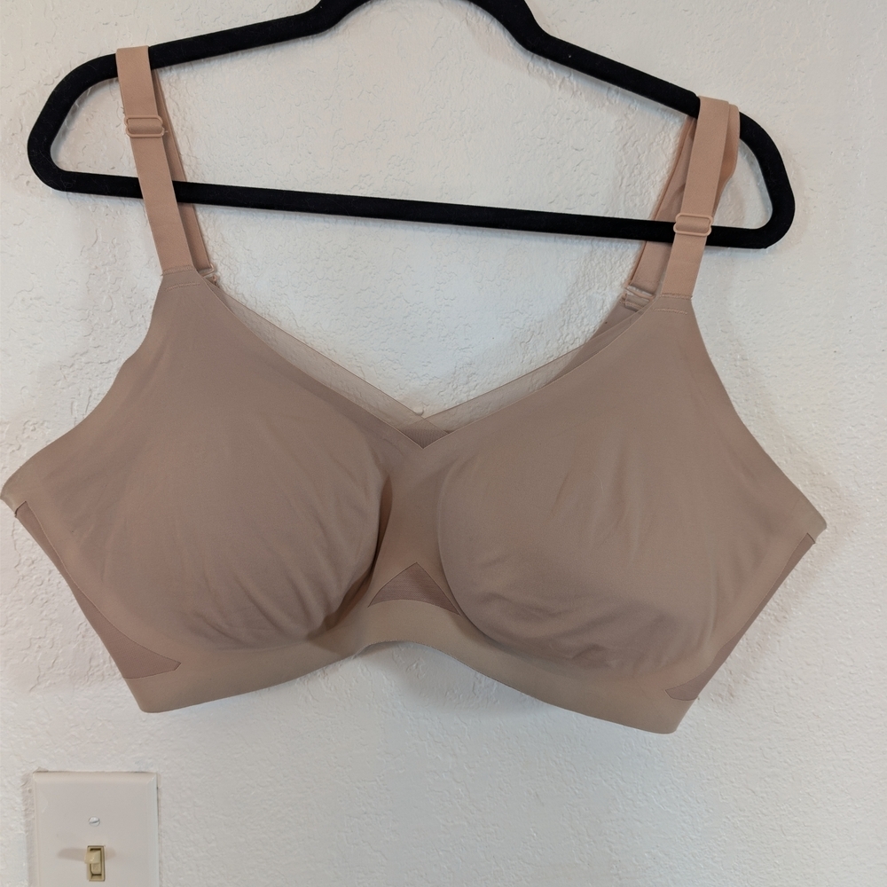 HoneyLove Crossover‎ Bra Size 2X Nude Wireless Comfort Bra Smoothing